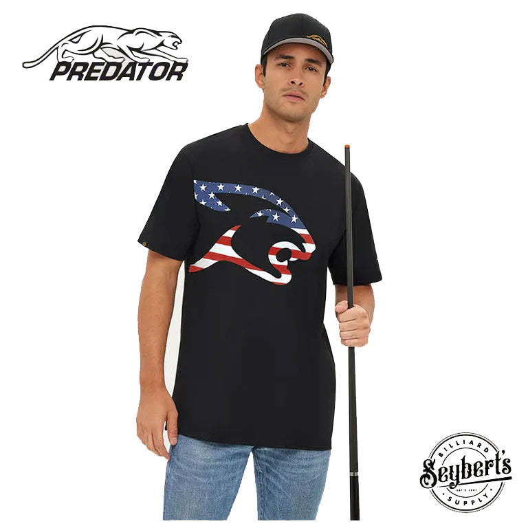 Predator USA Flag Cat Head T Shirt Seybert s Billiards Supply