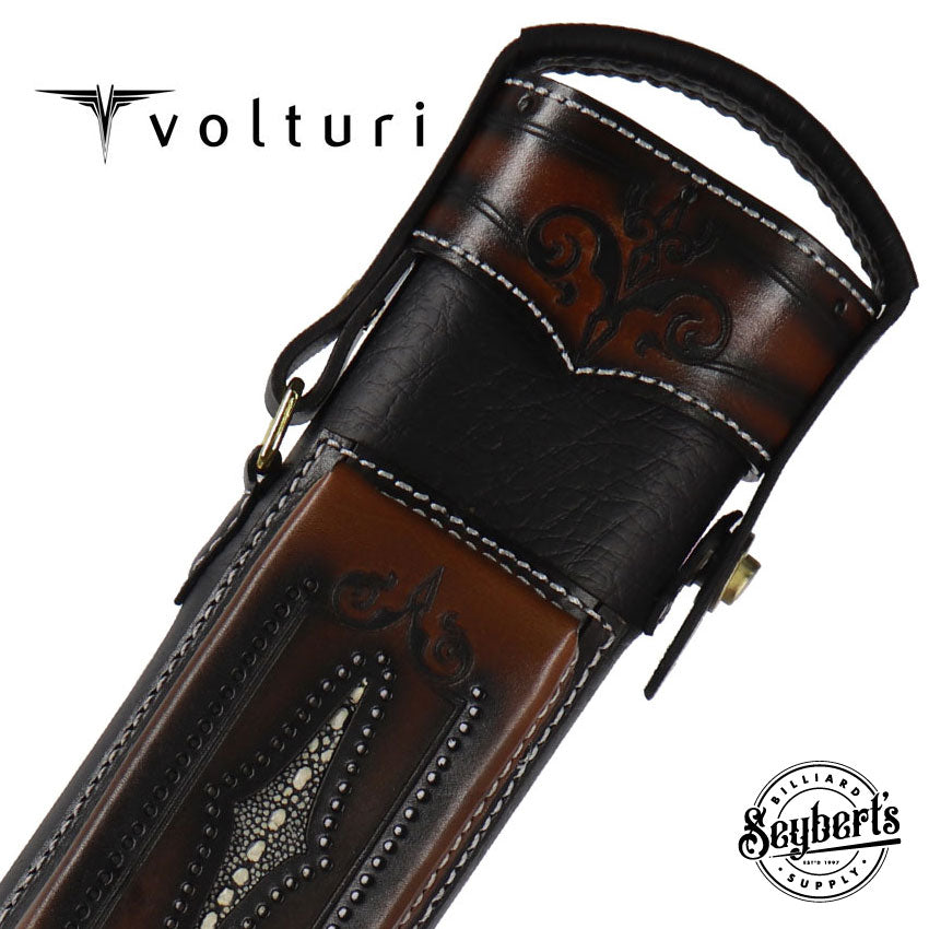 Volturi 2x4 Tan on Black Custom Cue Case - Seybert's Billiards Supply