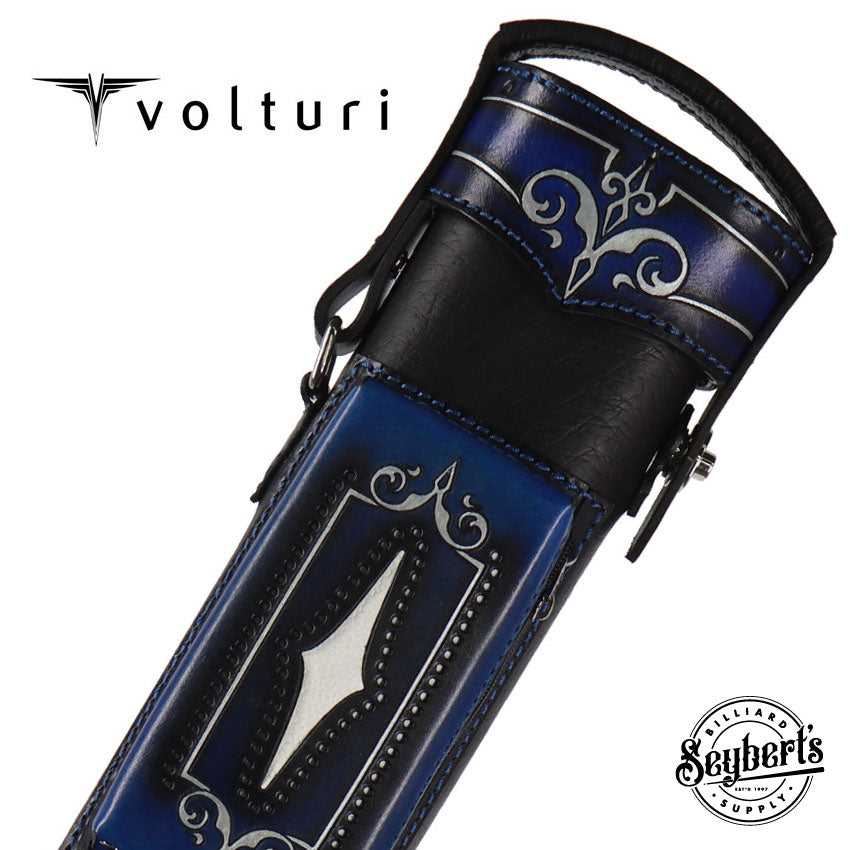 Volturi 3X6 Blue on Black Custom Cue Case - Seybert's Billiards Supply