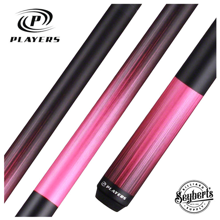 Players Classic Series Matte Passion Pink and Black Graphic Pool Cue - C703