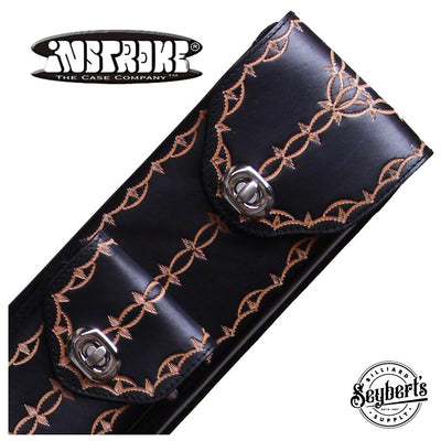 Instroke 2x4 FIT-A Black Hand Tooled Pool Cue Case