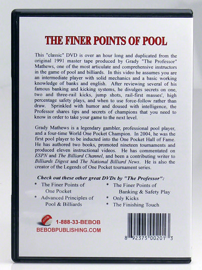 Grady Mathews The Finer Points of Pool DVD