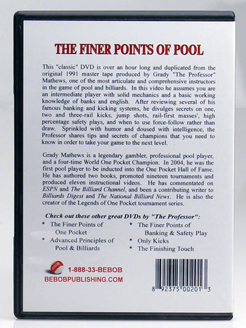 Grady Mathews Billiard Instruction DVD | Finer Points Of Pool - Seybert ...