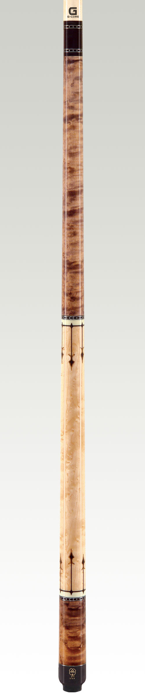 McDermott G Series Gray Walnut Stain Forearm with Natural Maple Wrapless Pool Cue - G415