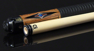 McDermott G Series Bocote Forearm with Black/White/Snakewood/Blue Pearl Points Pool Cue - G608