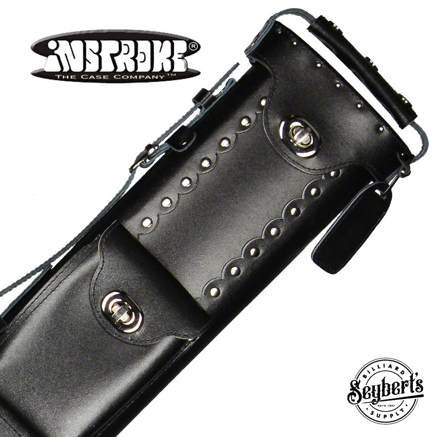 Instroke Case- 3x7 Black Leather Geo - Seybert's Billiards Supply
