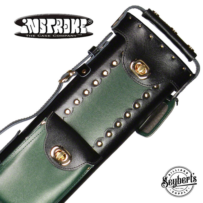 Instroke 3X5 Black/Green Leather Geo Case