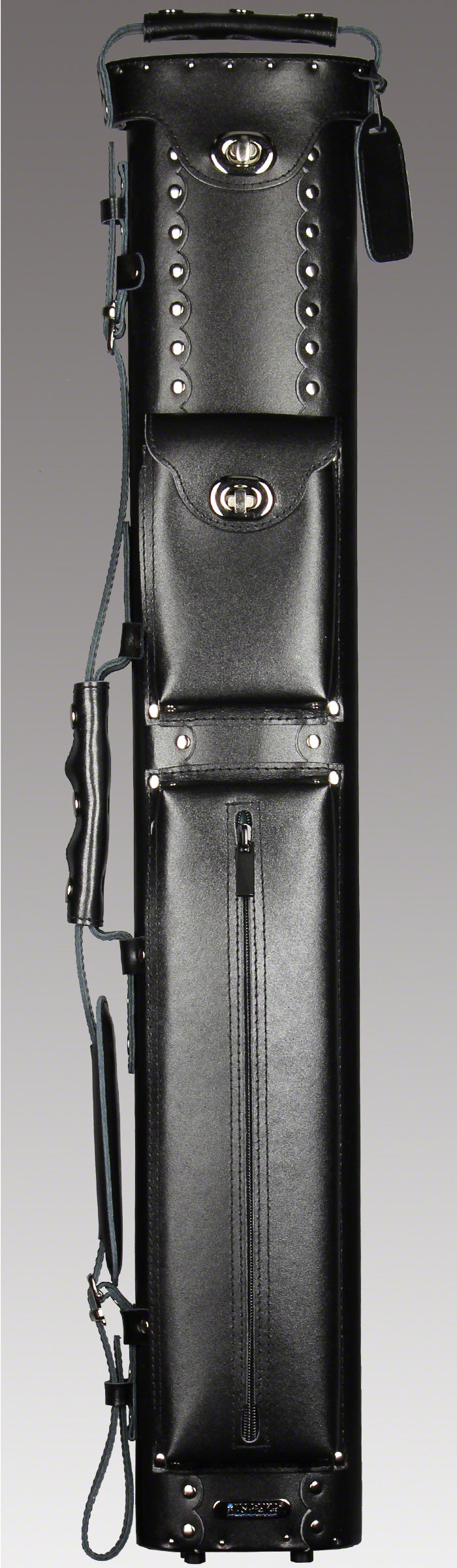 Instroke Case- 3x7 Black Leather Geo - Seybert's Billiards Supply