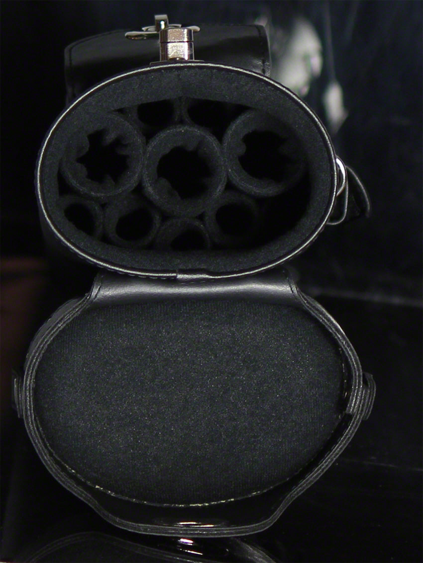Instroke Case- 3x7 Black Leather Geo - Seybert's Billiards Supply