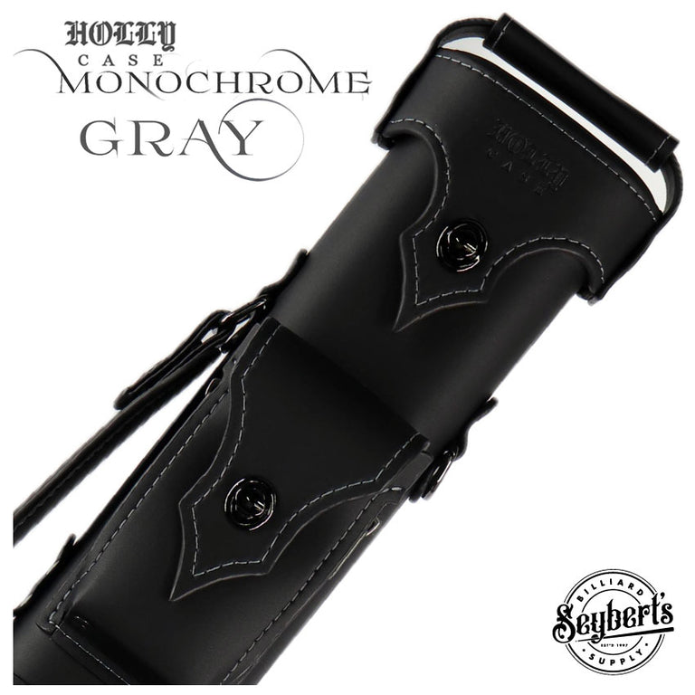 Holly Monochrome Grey Stitched Cue Case