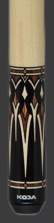 KODA Black with Cocobolo and Maple Graphic Pool Cue - KD53
