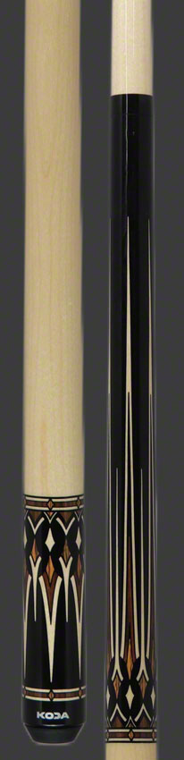 KODA Black with Cocobolo and Maple Graphic Pool Cue - KD53