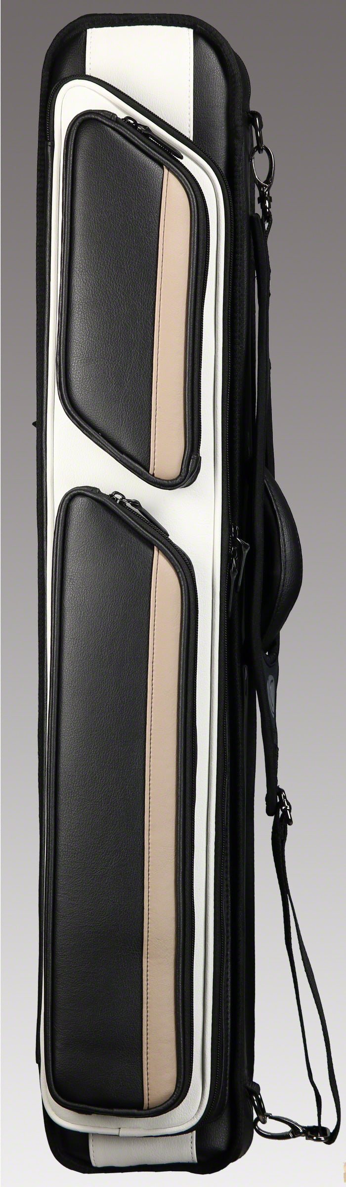 Lucasi White Black Pool Cue Case - Lucasi Soft 4x8 Cue Case
