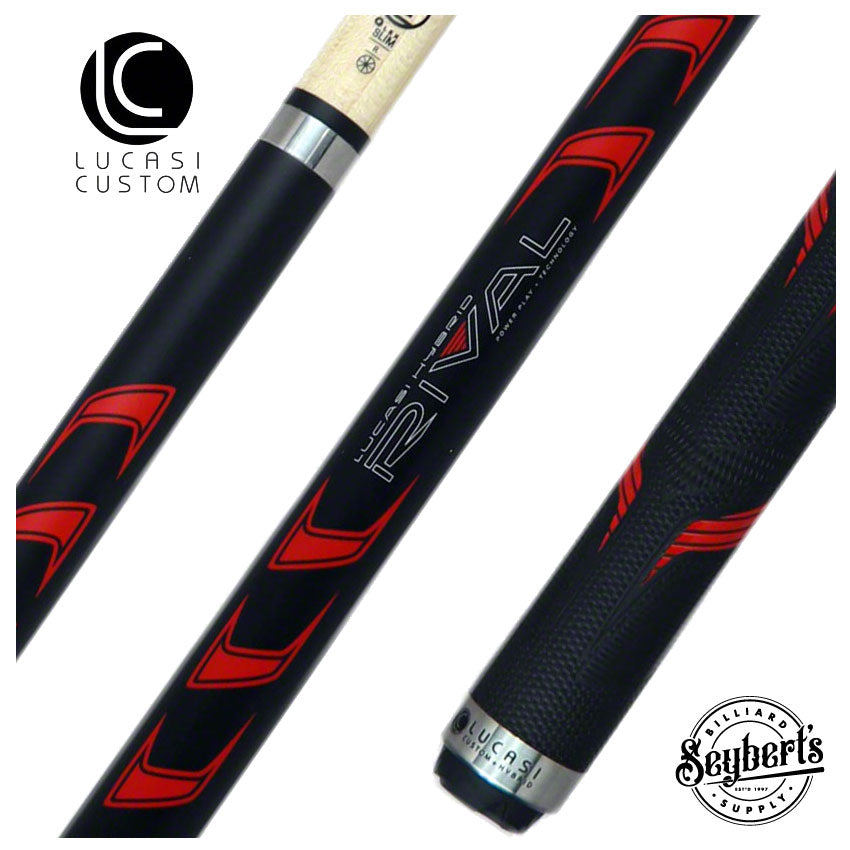 Lucasi Rival Black/Metallic Red Pool Cue - LHRV23 - Seybert's