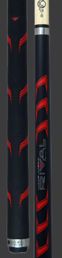 Lucasi Rival Black/Metallic Red Pool Cue - LHRV23