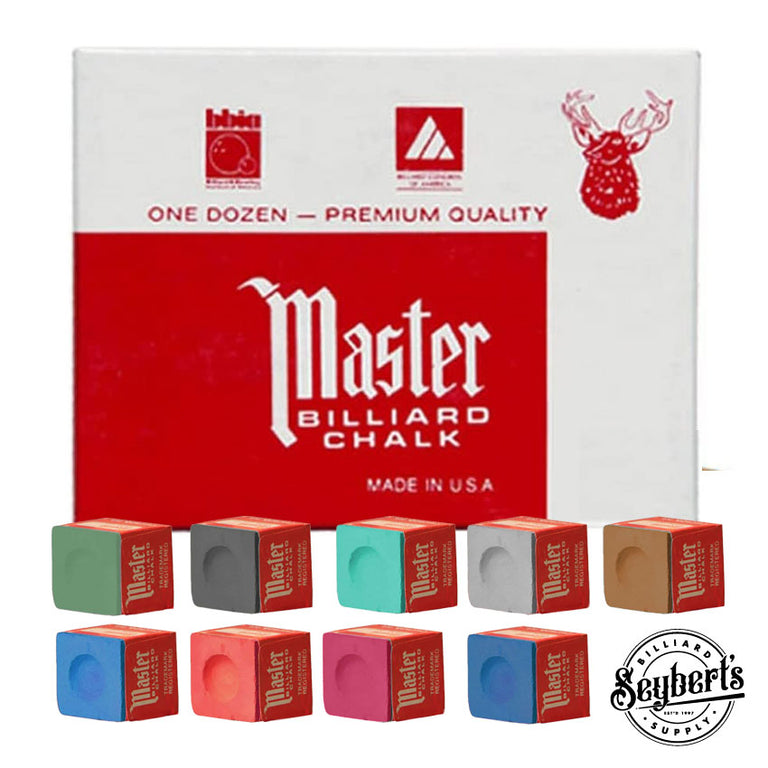 Master Cue Chalk - Black Master Chalk Dozen - Seybert's Billiards Supply