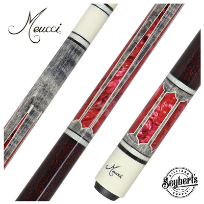 Meucci 2020 Cue - Grey - Pink Pearl - Black/Red Wrap - Pro Shaft