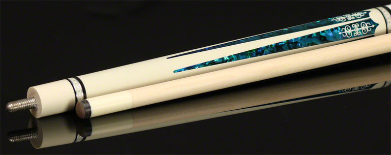 Meucci 21st Century #3 Cue - White - Blue Pearl - White Wrap - Pro Shaft