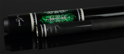 Meucci 21st Century Cue - Black - Green Pearl - Black Wrap - Carbon Shaft