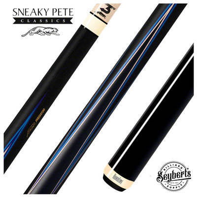 Predator 4 Point Sneaky Pete Black / Blue Points No-Wrap Pool Cue - True Splice
