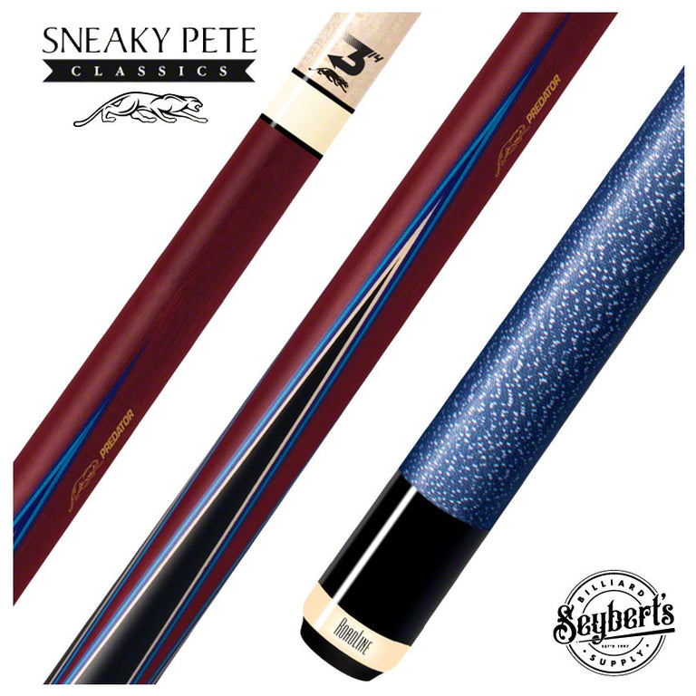 Predator 4 Point Sneaky Pete Purple Heart / Blue Points Linen Wrap Pool Cue - True Splice