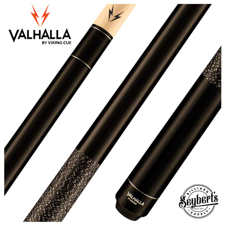 Valhalla Series VA111 Black Pool Cue with Linen Wrap