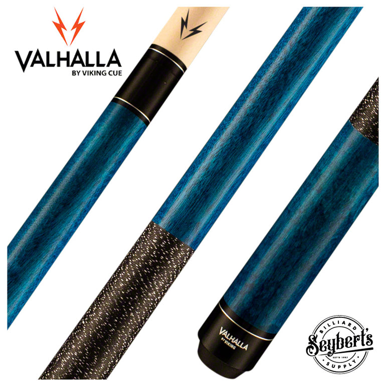 Valhalla Series VA113 Blue Pool Cue with Linen Wrap