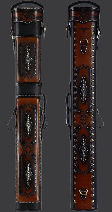 Volturi 2x4 Tan on Black Custom Cue Case - Seybert's Billiards Supply