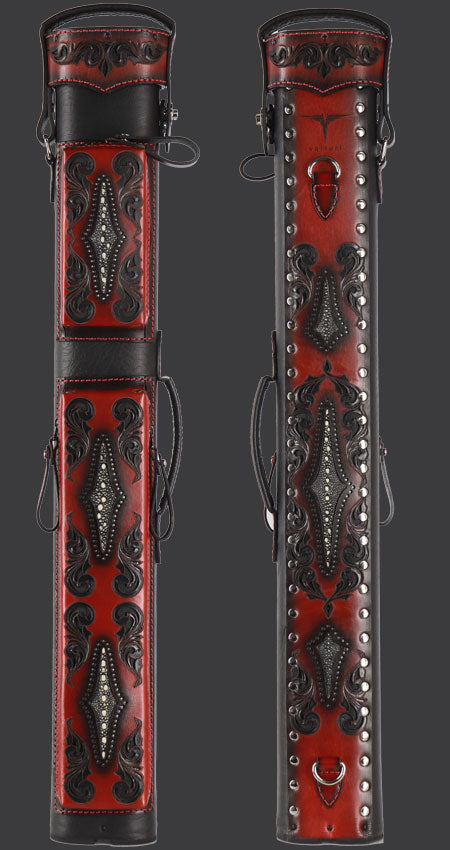 Volturi Custom Venice Black/Red 4x8 Hard Pool Cue Case