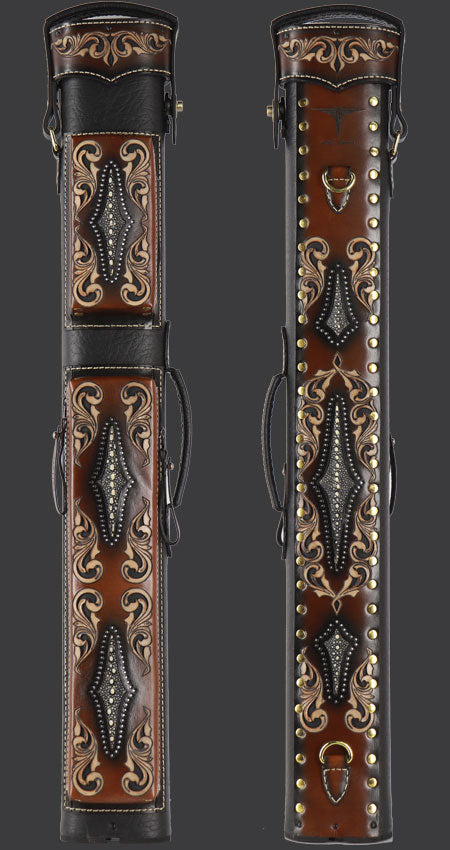 Volturi Custom Venice Black/Tan 3x6 Hard Pool Cue Case